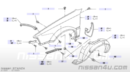 Fender-front, left-hand Nissan Stanza T11 63113-D1238 Original.
