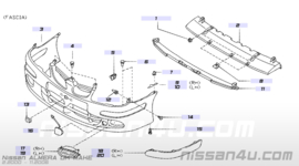 Afdekkap sleepoog voorbumper Nissan Almera N16 622A0-BM400 (KL0)