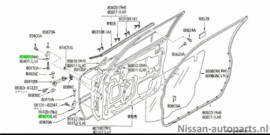 Hinge front door Nissan Laurel C31 80402-01L00 Original.