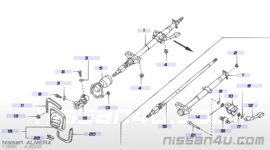 Bevestigingsbeugel stuurhuishoes Nissan 48958-65Y01 B13/ N14/ N15/ Y10 Gebruikt.