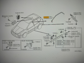 Weatherstrip-roof drip, right-hand Nissan 76842-BU000 Original.