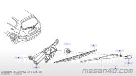 Afdichtrubber achterwisser Nissan Almera N16 28716-BM400