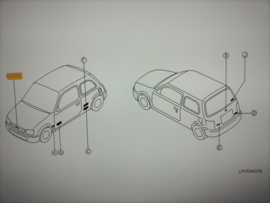 Embleem (NISSAN) Nissan Micra K11 62890-4F100 Origineel.