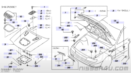Hood Nissan Sunny N14 65100-62C30 FK1 Used part.