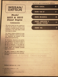 Service manual '' Model SD22 & SD33 diesel Engine '' SM0E-SD22G0 (120100)