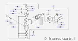 Steering gear + Steering rod-assy Nissan 280ZX S130 49200-U9001 + 48500-P7100 Used part.
