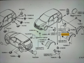 Clip over fender 76847-4EA0A Original.