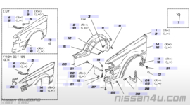 Fender-front, left-hand Nissan Bluebird U11 63113-13E30 Original.