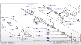 Shaft front drive right-hand SR20DE Nissan Almera GTI N15 39100-40Y15