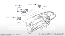 Kachelventilatierooster middenpaneel links Nissan Almera N16 68751-BM400