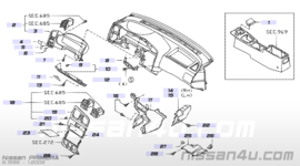 Ashtray-instrument Nissan Primera P11/WP11 68800-9F510 Wood-effect.