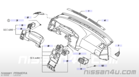 Grille-side defroster, left-hand Nissan Primera P11/ WP11 68741-9F600