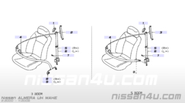 Gordelhoogtesteller Nissan Almera N16 87824-BM700