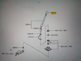 Knob-control lever Nissan 32865-95J01 C23/ K11/ P11/ R20/ WP11 Used part.