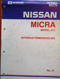 Product bulletin volume 31 '' Nissan Micra K11 '' Introductiemededeling