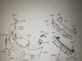 Afdekkap mistlampgat voorbumper Nissan Qashqai J10. links. 62257-BR00A