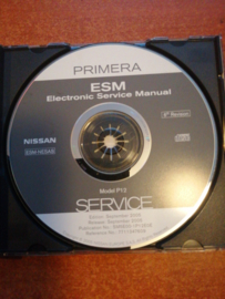 Electronic Service manual '' Model P12 series '' Nissan Primera P12 SM5E00-1P12E0E 6th revision, introductie van Euro IV motor. Gebruikt.