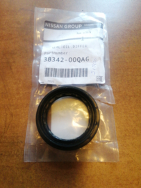 Oliekeerring versnellingsbak differentieelzijde Nissan 38342-00QAG E11/ J10/ K12 Origineel.