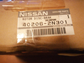Remschijf vooras 252mm Nissan Almera N15 40206-2N301 Origineel.