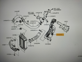 Tube assy-inlet HR12DR Nissan E12/ K13 part of 14460-3VA1A New.
