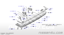 Achterbumper Nissan Bluebird 910 pre-facelift 85022-W1025 Origineel.