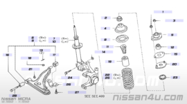 Strut kit-front suspension, left-hand Nissan Micra K10 54303-04B27 New