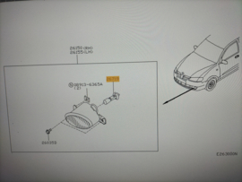 Fog lamp assy-left-hand Nissan Almera N16 26155-BM425 (26155-BM400) Original.