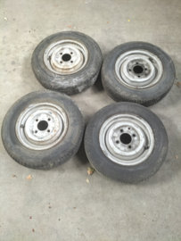 Set steel wheels 155/80R12 77T Datsun Cherry E10 40300-M3700 Used part.