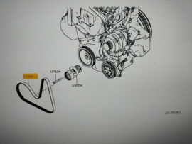 Multiriem 6PK1130 K9K Nissan 11720-00Q5F E12/ F15/ J11/ K14/ M20M Origineel.