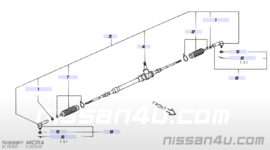Gear & linkage-steering Nissan Micra K11 48001-5F200 Used part.