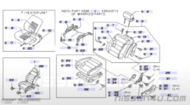 Afdekkap montagebout bestuurdersstoel Nissan Bluebird T12/ T72/ U11 87558-D4601