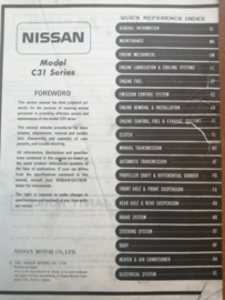 Service manual '' Model C31 series '' SM1E-0C31G0 Nissan Laurel C31
