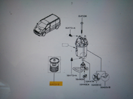 Brandstoffilter Nissan Interstar / brandstoffilter Nissan Primastar 16405-00QAC (C492) Origineel.