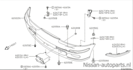 Bumperhoekstuk rechts Nissan Micra K11 62024-BF940 Gebruikt. Lichte schade.