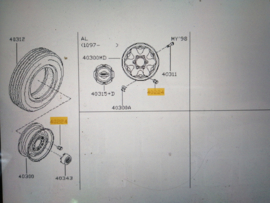Nut-road wheel Nissan 40224-V5510 A32/ CA33/ D22/ D40/ J10/ LCD22/ N14/ N15/ N16/ P11/ P12/ R20/ R50/ R51/ S14/ T30/ T31/ V10/ W10/ WP11/ Y10/ Y61/ Z32/ Z33 Used part.