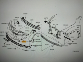 Cover-bumper bracker front Nissan Juke F15 622A0-1KA0A Original.
