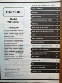 Service manual'' Model 910 series Z20E ''Datsun Bluebird 910 SM2E-910SG0