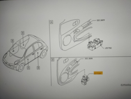 Raambedieningsschakelaar Nissan Micra K12 25411-AX610 Origineel.