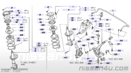 Bevestigingsbeugel stabilisatorstang vooras Nissan 54614-D4000 T12/T72/U11/Y60