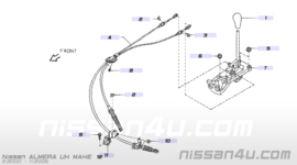 Cable control, manual transmission K9K Nissan Almera N16 34413-BN702