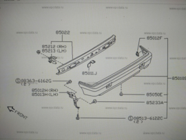 Bumperbalk achterbumper Nissan Micra K10 85030-21B30 Gebruikt..