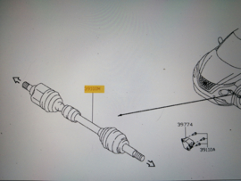 Aandrijfas rechts HR10DDT Nissan Juke F16 39100-00Q7M Origineel. (391002592R)
