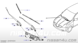 Ruitenwissermechaniek Nissan Qashqai J10 28800-JD900 Origineel.