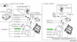 Trim assy-back, front seat left-hand Nissan Almera Tino V10 87670-B4771 Used Part.