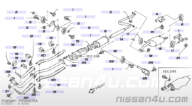 Muffler exhaust, sub Nissan Primera P10 GA16DS 20300-70J1B-GA