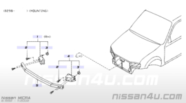 Voorbumperbalk Nissan Micra K11 62030-73B00 (62030-73B30) Gebruikt.