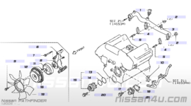 Koelwatertemperatuursensor VQ40DE Nissan Pathfinder R51 22630-7Y000 Origineel.