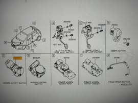 Airbagschakelaar Nissan Micra K14 25585-5FA0A Gebruikt.