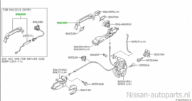 Grip-outside handle front door Nissan 80640-AX123 CK12/ E11/ K12 80640-AX123 Used part.