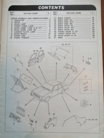 Collision parts catalog model 910 series Nissan Bluebird 910 EC-043